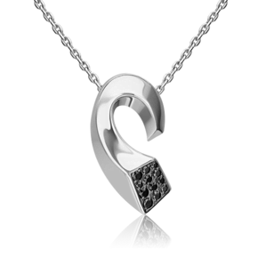 Подвеска из серебра с чёрными фианитами 03-3401-00-402-0200