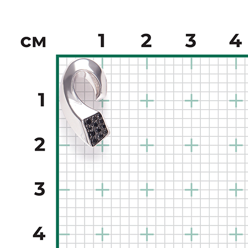 Подвеска из серебра с чёрными фианитами 03-3401-00-402-0200