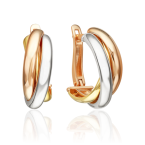 Серьги с английским замком из комбинированного золота 02-5552-00-000-1140