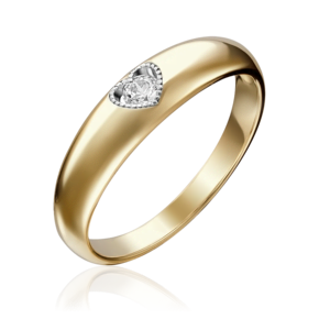 Кольцо из лимонного золота с бриллиантом 01-5161-00-101-1130-30