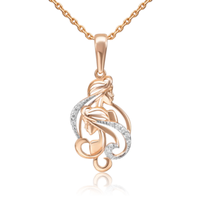 Подвеска «Знак зодиака Близнецы» из красного золота с фианитами 03-1987-02-401-1110-03