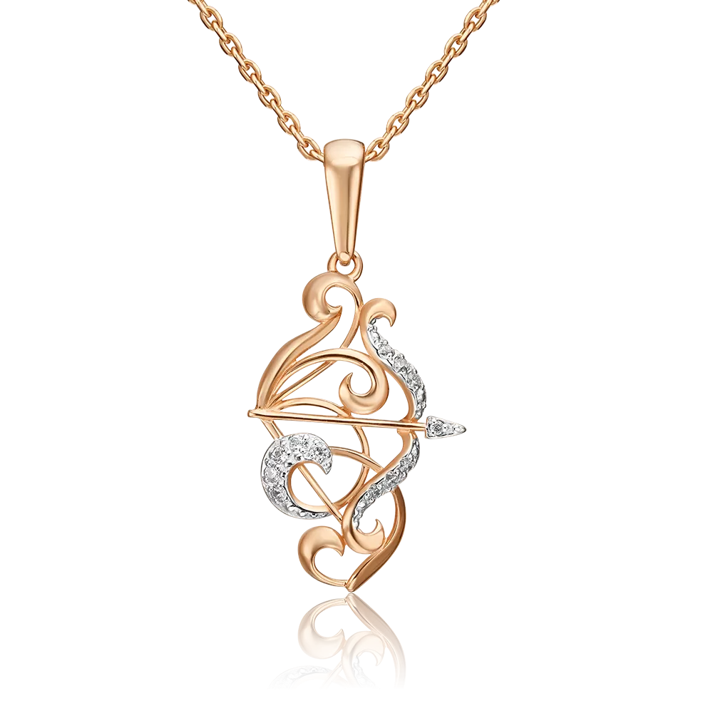 Подвеска «Знак зодиака Стрелец» из красного золота с фианитами 03-1987-08-401-1110-03