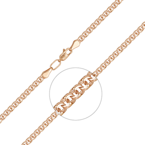 Браслет из красного золота с алмазной гранью (плетение «Бисмарк») 22-2703-050-1110-19