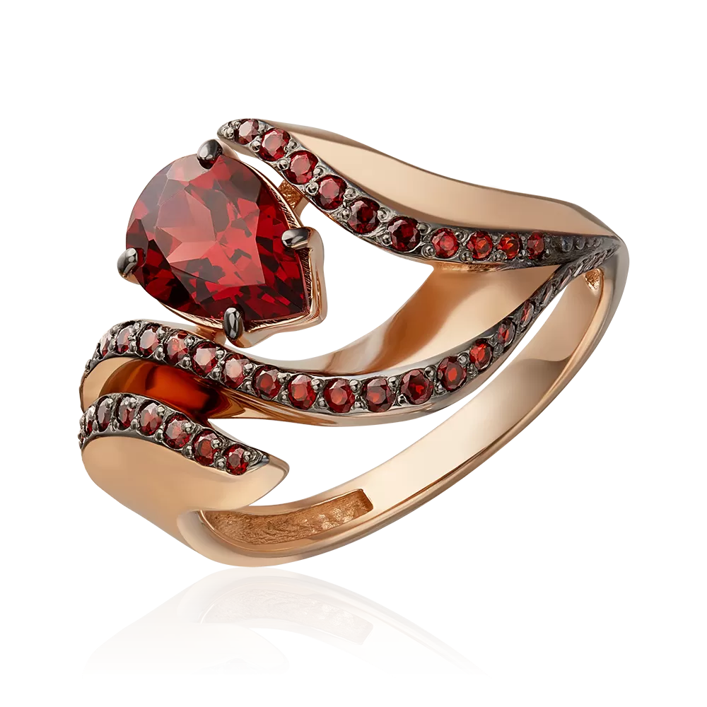 Кольцо «Стихия Огня» из красного золота с гранатами 01-5710-00-204-1110