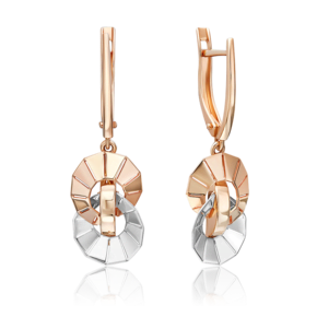 Серьги с английским замком из комбинированного золота 02-5378-00-000-1111