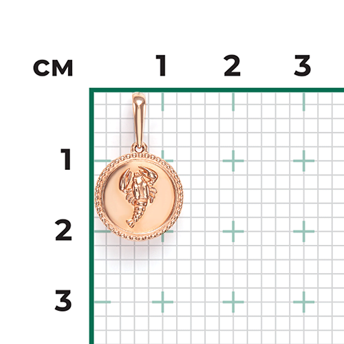 Подвеска «Знак зодиака Рак» из красного золота 03-3110-04-000-1110-66