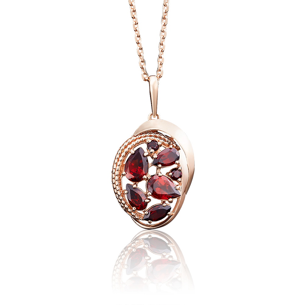 Подвеска из красного золота с гранатами 03-2680-00-204-1110-46