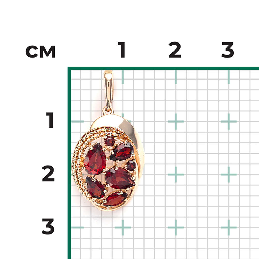 Подвеска из красного золота с гранатами 03-2680-00-204-1110-46