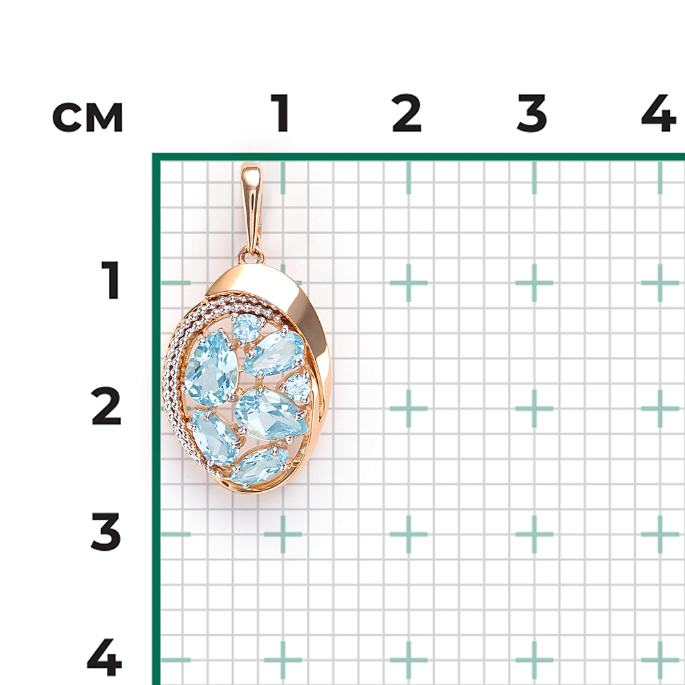 Подвеска из красного золота с топазами 03-2680-00-201-1110-46