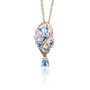 Подвеска из красного золота с топазами и фианитами 03-2681-00-207-1110-46