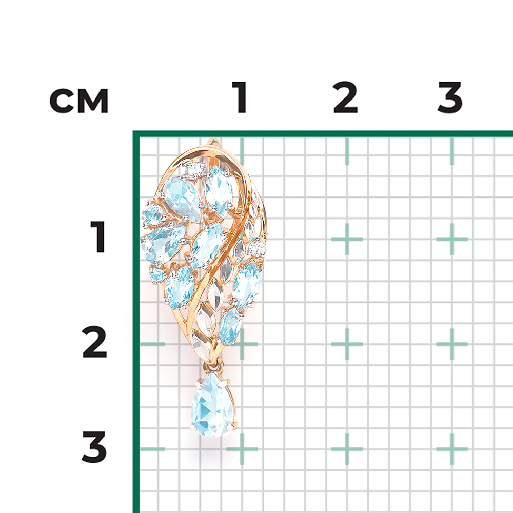 Подвеска из красного золота с топазами и фианитами 03-2681-00-207-1110-46