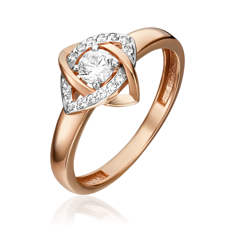 Кольцо из красного золота с фианитами 01-5304-00-401-1110