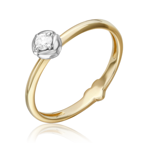 Кольцо из комбинированного золота с бриллиантом 01-5798-00-101-1121