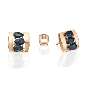 Серьги-пусеты из красного золота с сапфирами 02-5470-00-102-1110