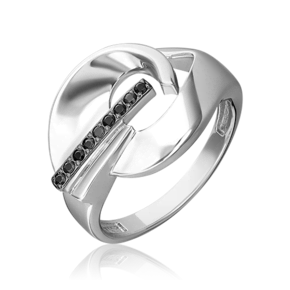 Кольцо из серебра с чёрными фианитами 01-5652-00-402-0200