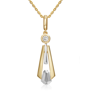 Подвеска из комбинированного золота с натуральным топазом white