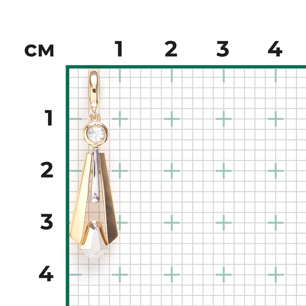 Подвеска из комбинированного золота с натуральным топазом white 03-3376-00-201-1121