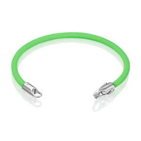 Браслет-соул из серебра с зелёным полиуретановым шнуром 05-0762-08-000-0200