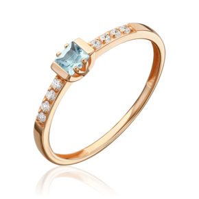 Кольцо из красного золота с топазом и фианитами 01-5988-00-207-1110