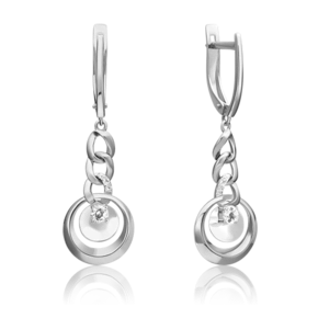 Серьги «Энергия» из белого золота с натуральными топазами white 02-4833-00-201-1120