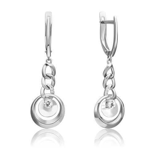 Серьги «Энергия» из белого золота с натуральными топазами white 02-4833-00-201-1120