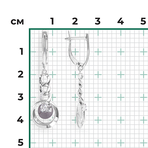 Серьги «Энергия» из белого золота с натуральными топазами white 02-4833-00-201-1120