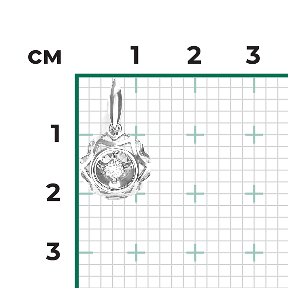 Подвеска из белого золота с бриллиантом 03-3472-00-101-1120