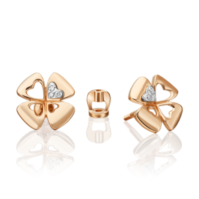 Серьги-пусеты «Клевер. Незабываемые моменты» из комбинированного золота с бриллиантами 02-4821-00-101-1111