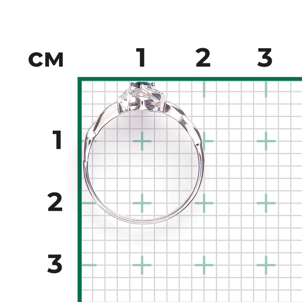 Кольцо из белого золота с сапфиром и бриллиантами 01-1587-00-105-1120-30
