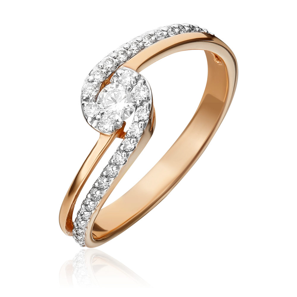 Кольцо из красного золота с бриллиантами 01-1588-00-101-1110-30