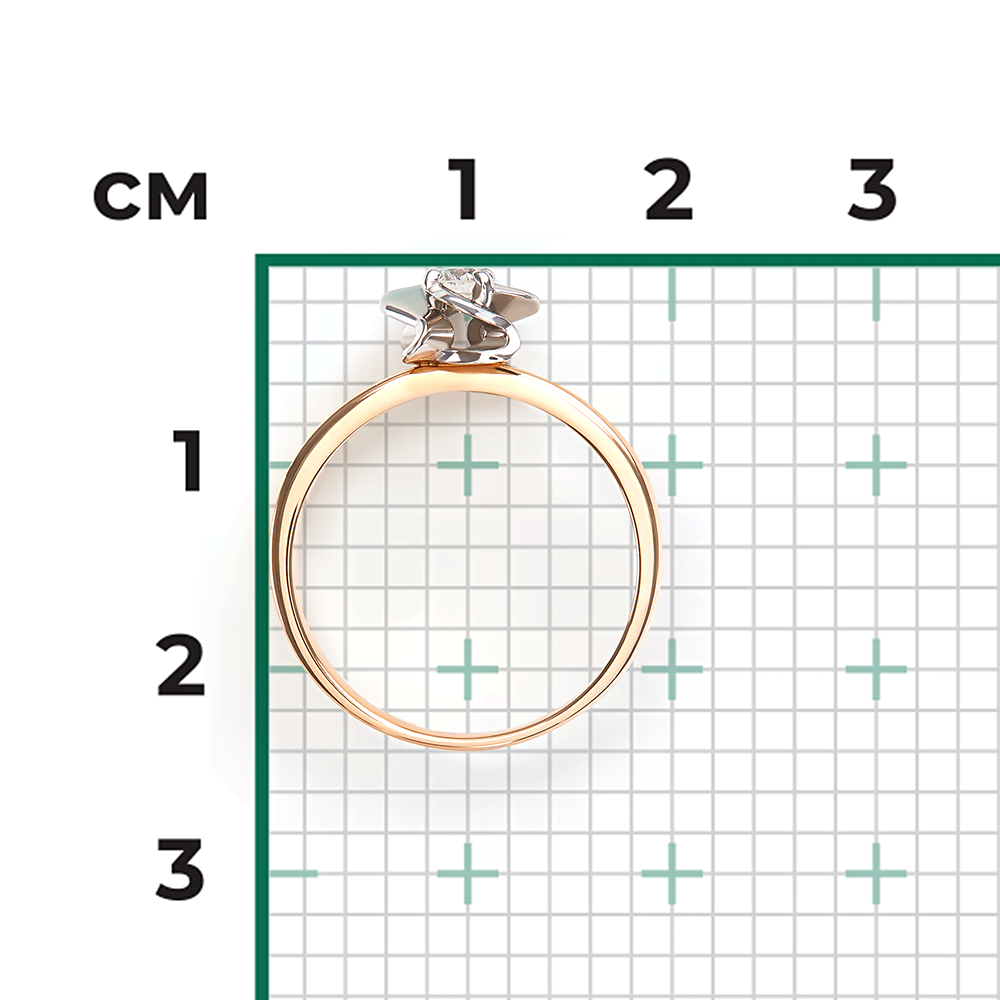 Помолвочное кольцо из комбинированного золота с бриллиантом 01-1590-00-101-1111-30