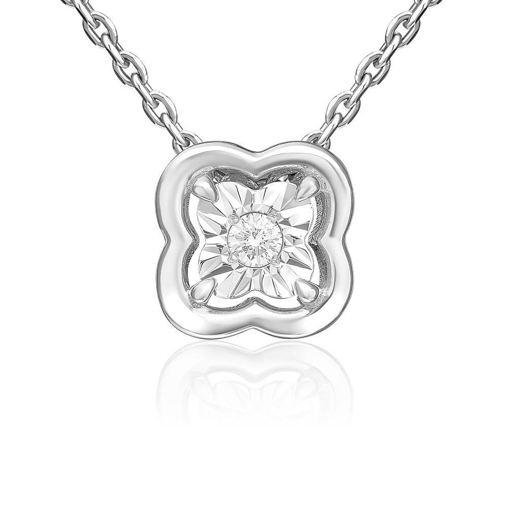 Подвеска-бегунок из белого золота с бриллиантом 03-3464-00-101-1120