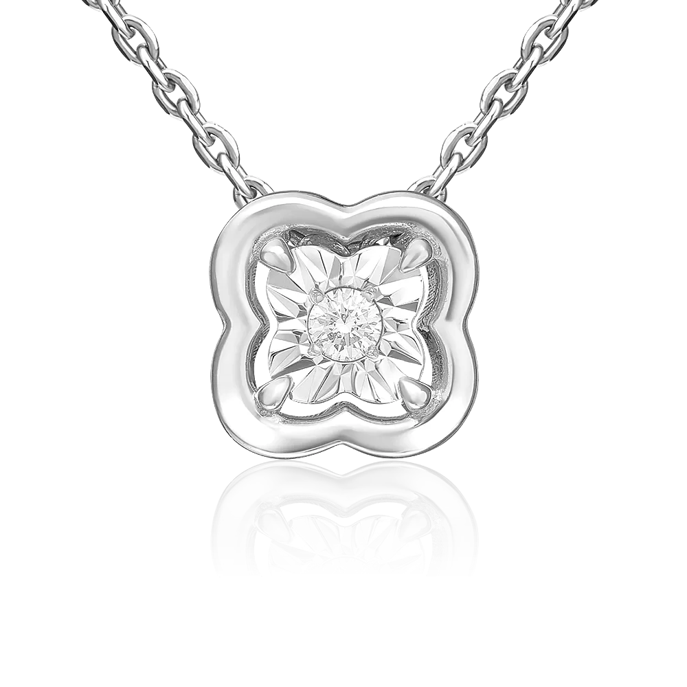 Подвеска-бегунок из белого золота с бриллиантом 03-3464-00-101-1120