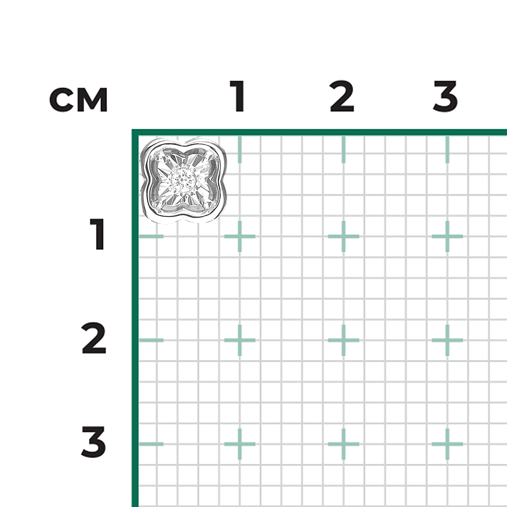 Подвеска-бегунок из белого золота с бриллиантом 03-3464-00-101-1120