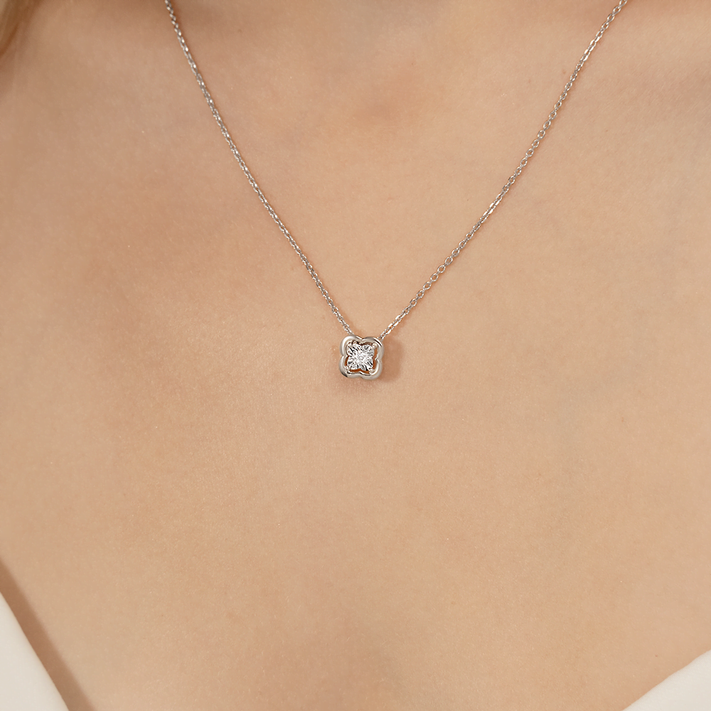 Подвеска-бегунок из белого золота с бриллиантом 03-3464-00-101-1120