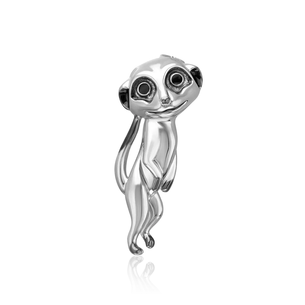 Брошь «Сурикат» из серебра с эмалью 04-0277-00-000-0200