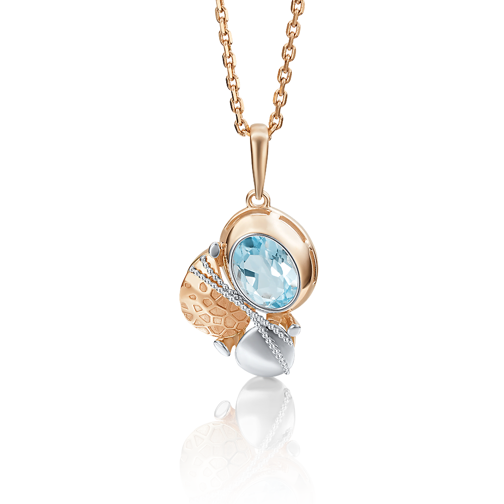 Подвеска из комбинированного золота с топазом 03-2743-00-201-1111-57