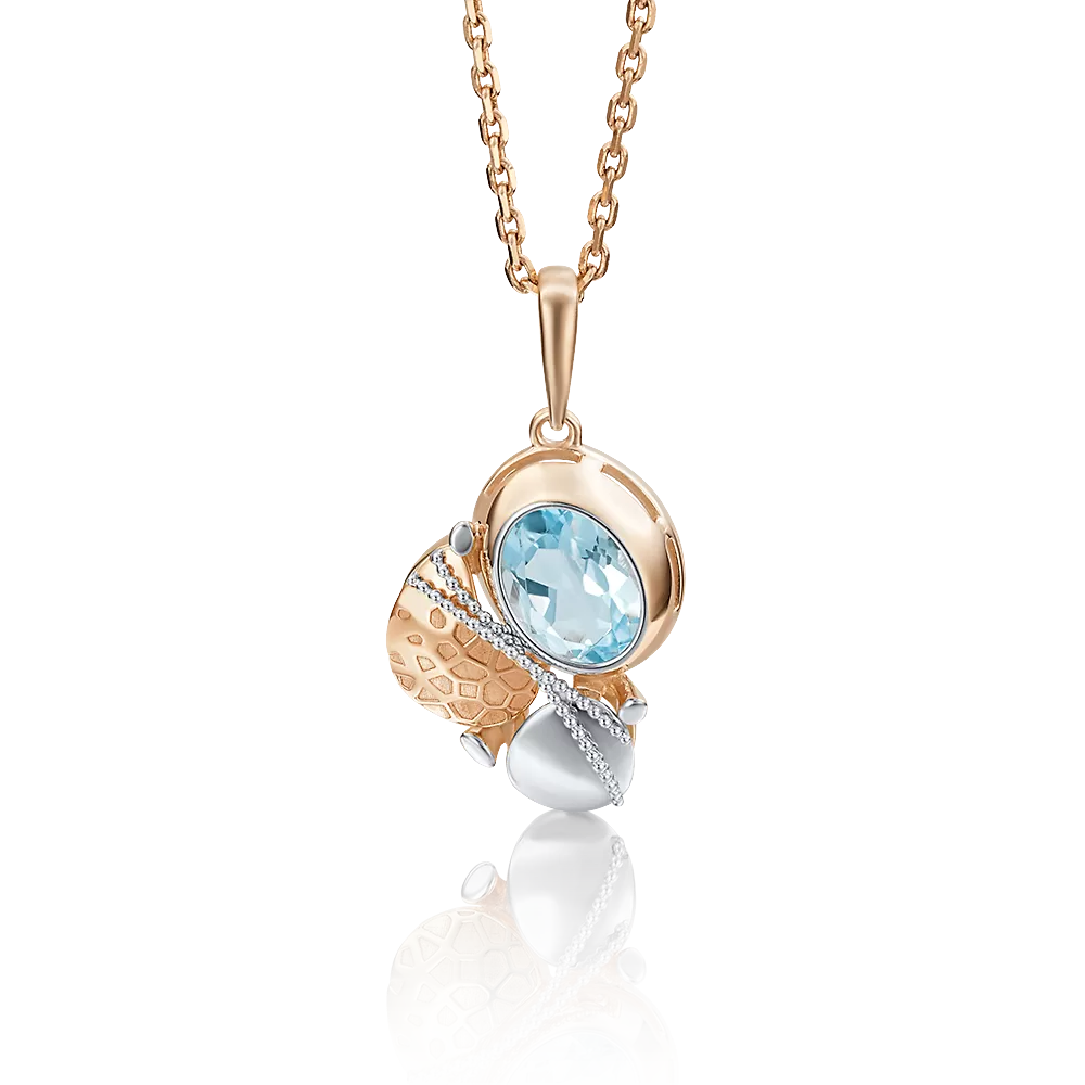 Подвеска из комбинированного золота с топазом 03-2743-00-201-1111-57