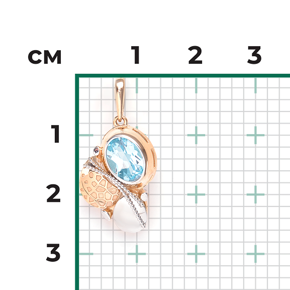 Подвеска из комбинированного золота с топазом 03-2743-00-201-1111-57