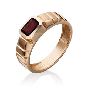 Печатка из красного золота с гранатом 01-5275-00-204-1110-57