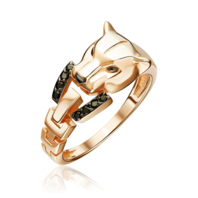 Кольцо «Пантера» из красного золота с фианитами 01-5880-00-402-1110