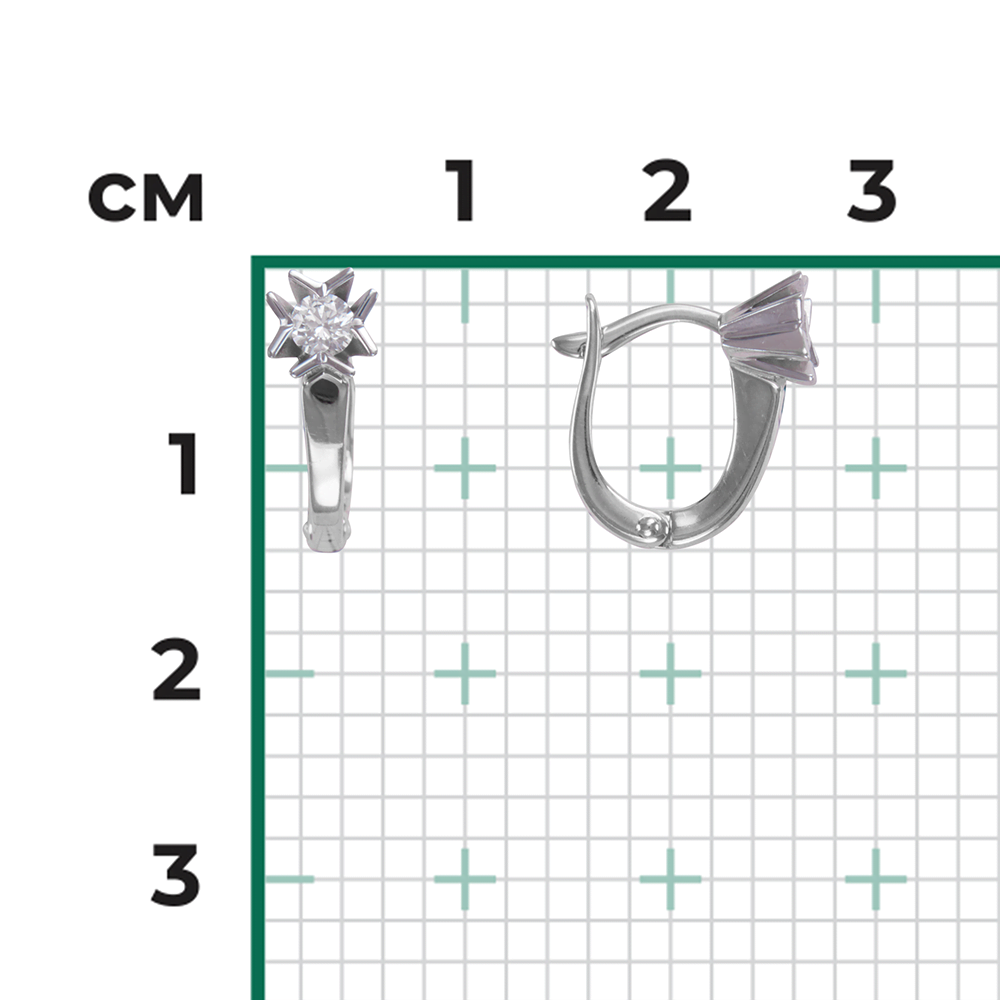 Серьги с английским замком из белого золота с бриллиантом 02-4169-00-101-1120-30