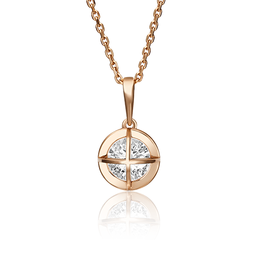 Подвеска из красного золота с фианитом 03-3073-00-501-1110-67