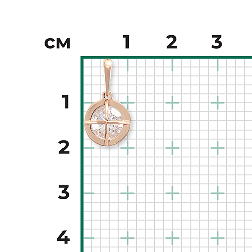 Подвеска из красного золота с фианитом 03-3073-00-501-1110-67