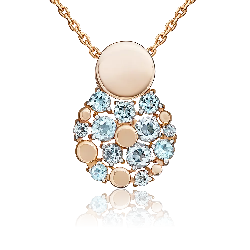 Подвеска из красного золота с топазами 03-3571-00-201-1110