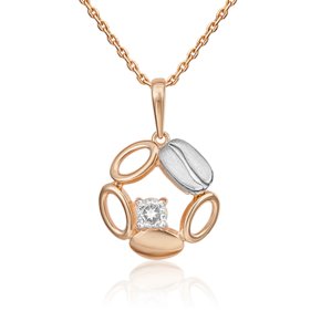 Подвеска из комбинированного золота с натуральным топазом white 03-3321-01-201-1111