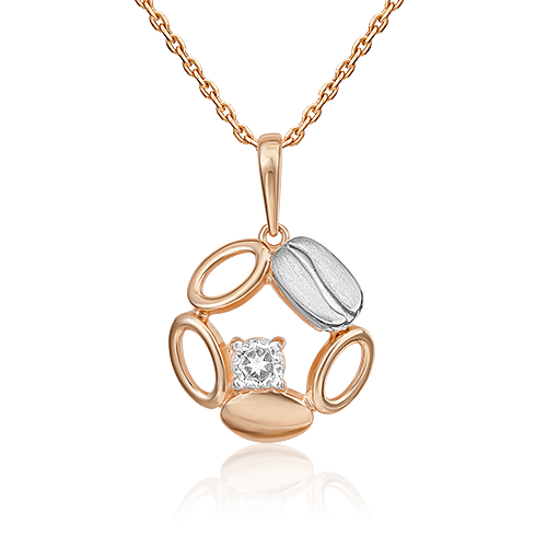 Подвеска из комбинированного золота с натуральным топазом white 03-3321-01-201-1111