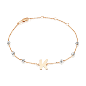 Браслет «Буква К» из комбинированного золота 05-0849-К-000-1111