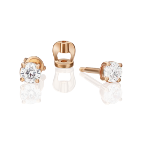 Серьги-пусеты из красного золота с фианитом 02-2064-00-401-1110