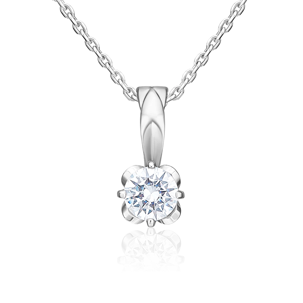 Подвеска из белого золота с фианитом 03-1226-00-501-1120-38